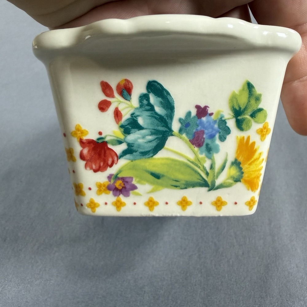 The Pioneer Woman Blooming Bouquet Mini Loaf Pan Blue Floral - Picture 2 of 5